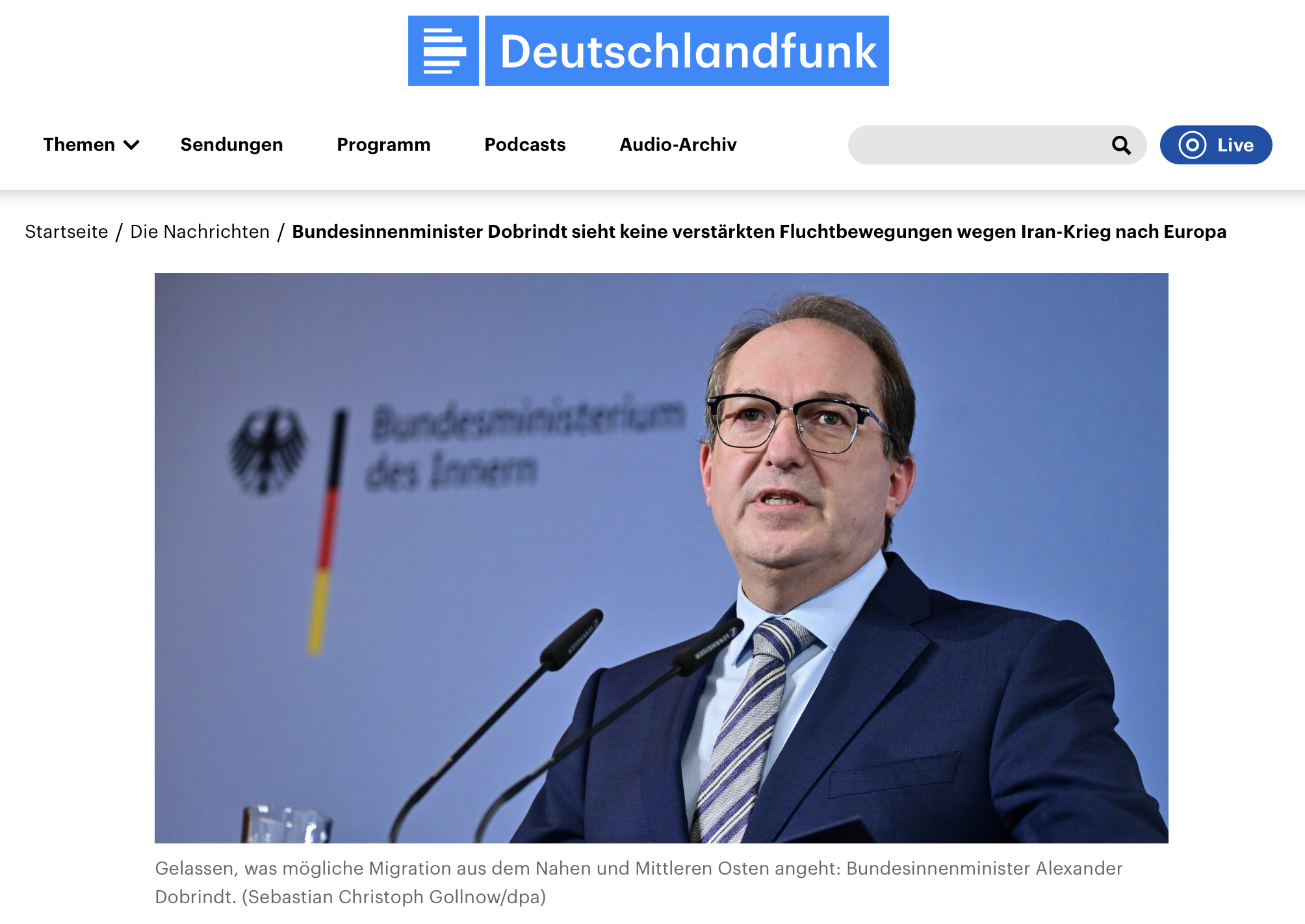 Migration - Bundesinnenminister Dobrindt sieht keine verstärkten Fluchtbewegungen wegen Iran-Krieg nach Europa